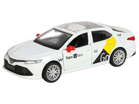 Фото Машина "АВТОПАНОРАМА" Яндекс GO Toyota Camry, 1/43, белый, инерция, откр. двери, 17,5*12,5*6,5 см | Инномарт