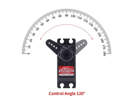 Фото Сервомашинка цифровая JX Servo PDI-HV5911MG (59.3г/11.25/0.072/8.4V) стандартная | Инномарт