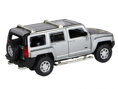 Фото Машина "АВТОПАНОРАМА" Hummer H3, серебряный, 1/32, свет, звук, инерция, в/к 17,5*13,5*9 см | Инномарт