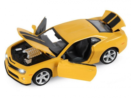 Фото Машина "АВТОПАНОРАМА" Chevrolet Camaro SS, желтый, 1/32, свет, звук, инерция, в/к 17,5*13,5*9 см | Инномарт