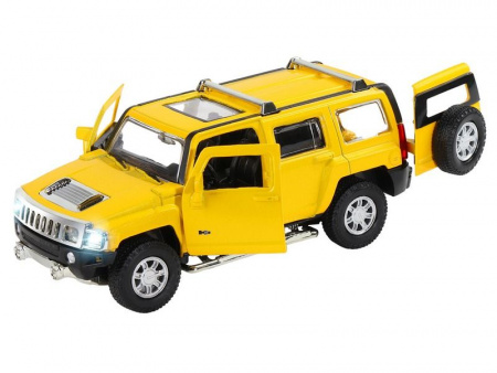 Фото Машина "АВТОПАНОРАМА" Hummer H3, желтый, 1/32, свет, звук, инерция, в/к 17,5*13,5*9 см | Инномарт