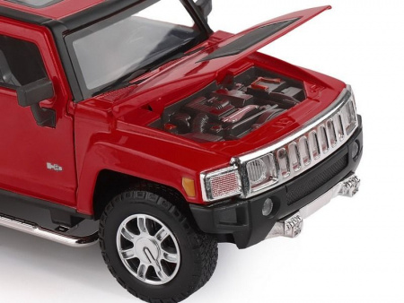 Фото Машина "АВТОПАНОРАМА" Hummer H3, красный, 1/24, свет, звук, в/к 24,5*12,5*10,5 см | Инномарт