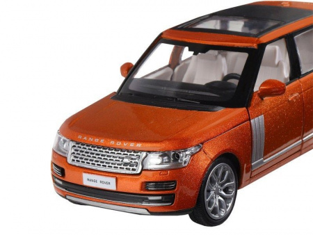 Фото Машина "АВТОПАНОРАМА" 2013 Range Rover, оранжевый, 1/34, свет, звук, инерция, в/к 17,5*13,5*9 см | Инномарт