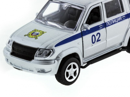 Фото Машина "АВТОПАНОРАМА" инерц. УАЗ Патриот (полиция) 1/50, в/к 12*7*5,5 см | Инномарт