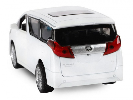 Фото Машина "АВТОПАНОРАМА" Toyota Alphard, белый, 1/43, инерция, откр. двери, в/к 17,5*12,5*6,5 см | Инномарт
