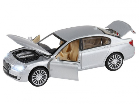 Фото Машина "АВТОПАНОРАМА" BMW 760LI , серебряный, 1/34, свет, звук, инерция, в/к 17,5*13,5*9 см | Инномарт