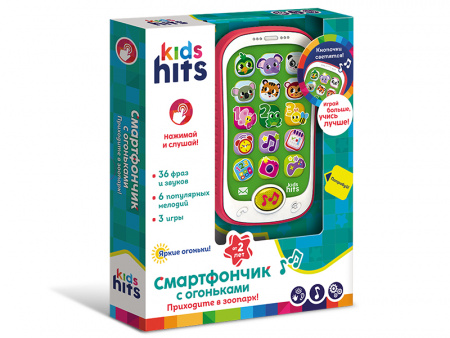 Фото Обучающий телефон Kids Hits Смартфончик с огоньками Приходите в зоопарк | Инномарт