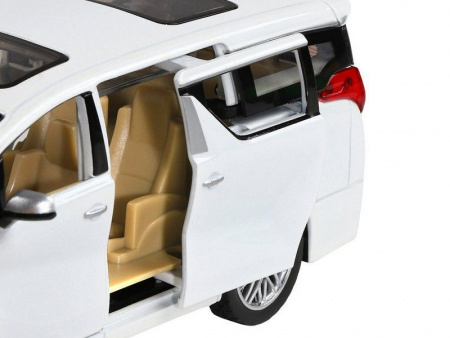 Фото Машина "АВТОПАНОРАМА" Toyota Alphard, белый, 1/29, свет, звук, инерция, в/к 20*10*11 см | Инномарт