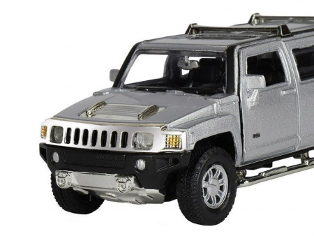 Фото Машина "АВТОПАНОРАМА" Hummer H3, серебряный, 1/32, свет, звук, инерция, в/к 17,5*13,5*9 см | Инномарт