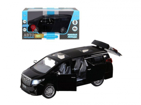 Фото Машина "АВТОПАНОРАМА" Toyota Alphard, 1/29, черный, откр. двери, свет, звук, в/к 20*10*11 см | Инномарт
