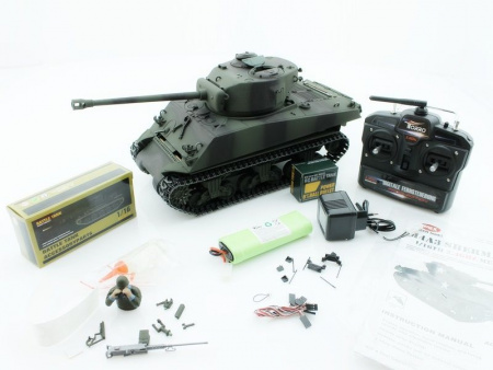 Фото Р/У танк Torro Sherman M4A3 76mm, 1/16 2.4G, ИК-пушка, деревянная коробка | Инномарт