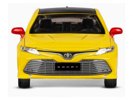 Фото Машина "АВТОПАНОРАМА" Яндекс Go Toyota Camry, 1/34, желтый, инерция, свет, Алиса, в/к 17,5*13,5*9см | Инномарт