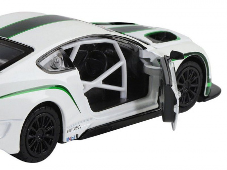Фото Машина "АВТОПАНОРАМА" Bentley Continental GT3, белый, 1/32, свет, звук, инерция, в/к 17,5*13,5*9 см | Инномарт