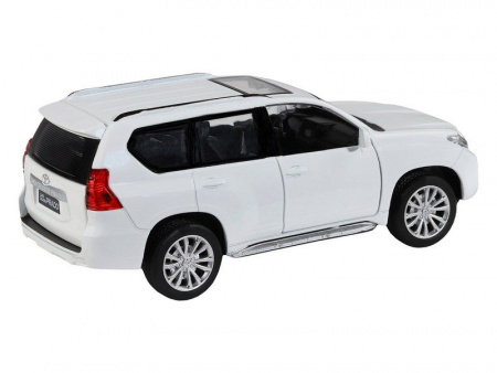 Фото Машина "АВТОПАНОРАМА" Land Cruiser Prado, белый, 1/32, свет, звук, инерция, в/к 17,5*13,5*9 см | Инномарт