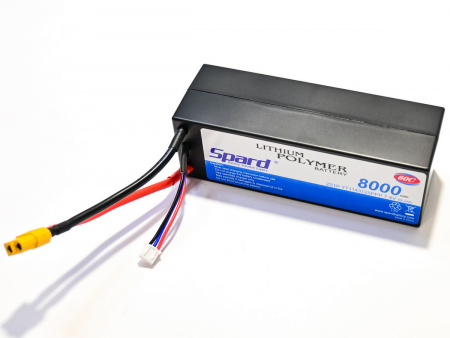 Фото Аккумулятор Li-Po Spard 8000mAh, 7.4V, 60C, XT60, XL Hardcase (140x48x49мм) для авто 1/10, 1/8 | Инномарт