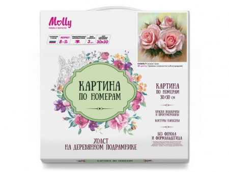 Фото Картина по номерам 30х30 Розовое трио (20 цветов) | Инномарт