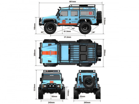 Фото Радиоуправляемый краулер MJX Hyper Go H8H (голубой) Brushless 4WD 2.4G LED 1/8, без ЗУ и акб | Инномарт
