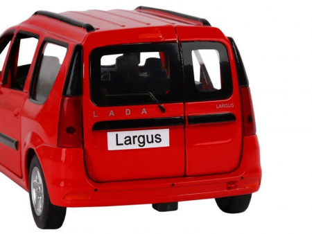 Фото Машина "АВТОПАНОРАМА" LADA LARGUS, красный, 1/24, свет, звук, инерция, в/к 24,5*12,5*10,5 см | Инномарт