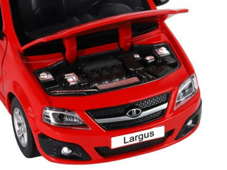 Фото Машина "АВТОПАНОРАМА" LADA LARGUS, красный, 1/24, свет, звук, инерция, в/к 24,5*12,5*10,5 см | Инномарт