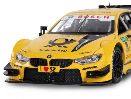 Фото Машина "АВТОПАНОРАМА" BMW M4, желтый, 1/24, свет, звук, в/к 24,5*12,5*10,5 см | Инномарт