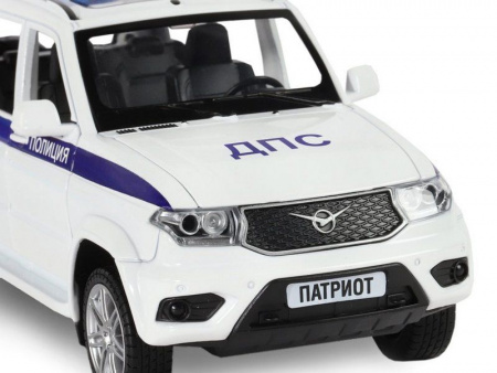Фото Машина "АВТОПАНОРАМА" УАЗ "PATRIOT" Полиция, 1/26, свет, звук, инерция, в/к 24,5*12,5*10,5 см | Инномарт