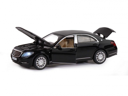 Фото Машина "АВТОПАНОРАМА" Mercedes-Benz S600, черный, 1/32, свет, звук, инерция, в/к 17,5*13,5*9 см | Инномарт