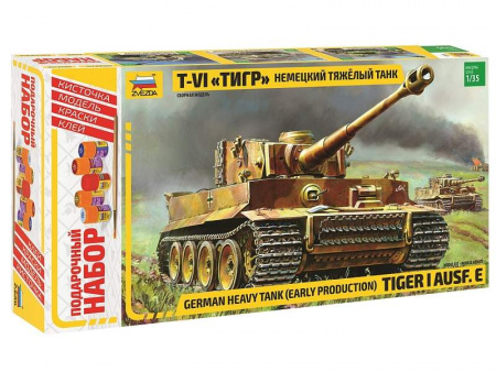 Фото Сборная модель ZVEZDA Немецкий тяжелый танк T-VI «Тигр», подарочный набор, 1/35 | Инномарт