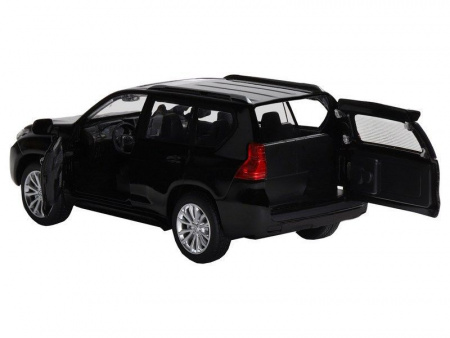 Фото Машина "АВТОПАНОРАМА" Land Cruiser Prado, черный, 1/32, свет, звук, инерция, в/к 17,5*13,5*9 см | Инномарт