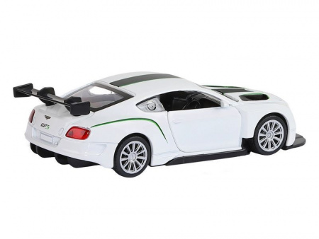 Фото Машина "АВТОПАНОРАМА" Bentley Continental GT3, белый, 1/43, инерция, в/к 17,5*12,5*6,5 см | Инномарт