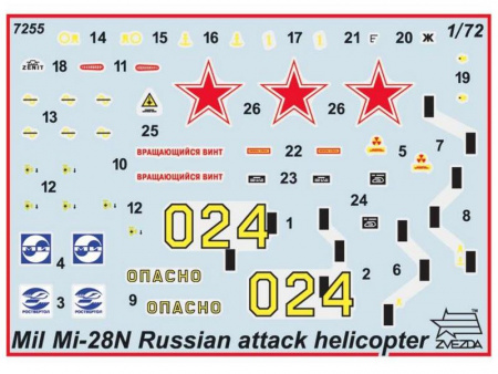 Фото Сборная модель ZVEZDA Российский ударный вертолет Ми-28НЭ "Ночной охотник", 1/72 | Инномарт