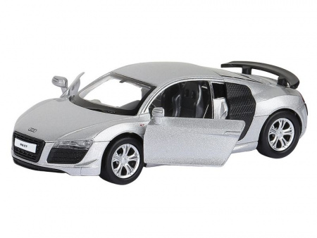 Фото Машина "АВТОПАНОРАМА" Audi R8 GT, серебро, 1/43, инерция, в/к 17,5*12,5*6,5 см | Инномарт