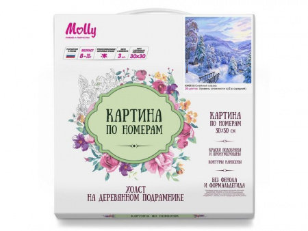 Фото Картина по номерам 30х30 Снежная сказка (20 цветов) | Инномарт