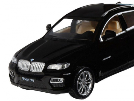 Фото Машина "АВТОПАНОРАМА" BMW X6, черный, 1/32, свет, звук, инерция, в/к 17,5*13,5*9 см | Инномарт