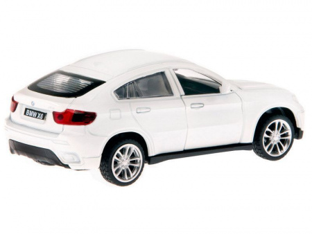 Фото Машина "АВТОПАНОРАМА" BMW X6, 1/43, белый, инерция, откр. двери, в/к 17,5*12,5*6,5 см | Инномарт