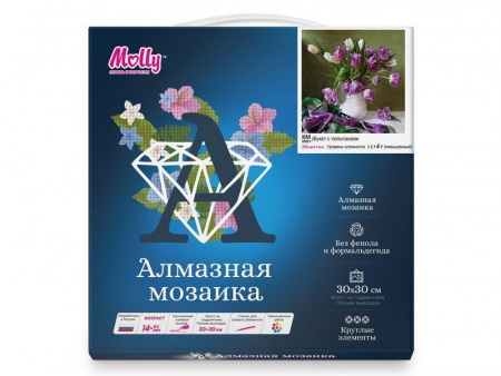 Фото Картины мозаикой 30х30 БУКЕТ С ТЮЛЬПАНАМИ (28 цветов) | Инномарт