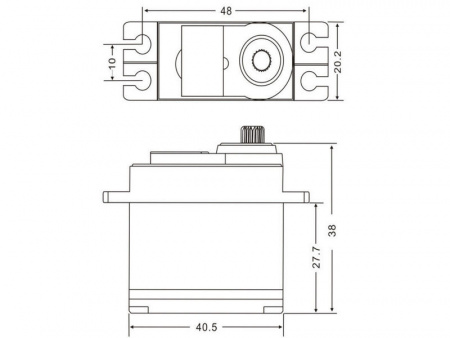 Фото Сервомашинка аналоговая JX Servo PS-5515MG (55.6г/15.32/0.16/6V) стандартная | Инномарт