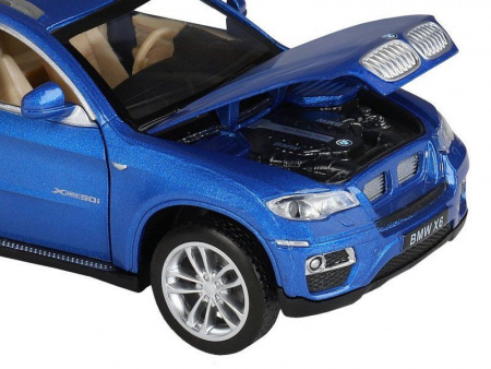 Фото Машина "АВТОПАНОРАМА" BMW X6, синий, 1/32, свет, звук, инерция, в/к 17,5*13,5*9 см | Инномарт