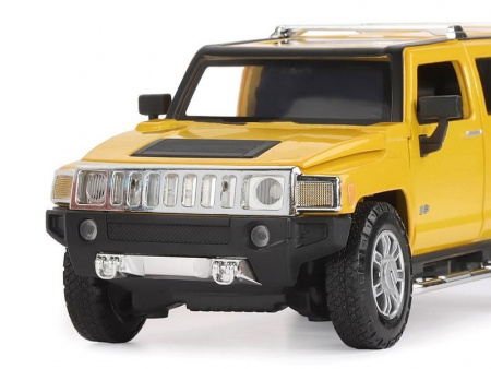 Фото Машина "АВТОПАНОРАМА" Hummer H3, желтый, 1/24, свет, звук, в/к 24,5*12,5*10,5 см | Инномарт