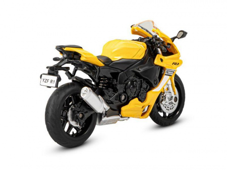 Фото Мотоцикл "АВТОПАНОРАМА" YAMAHA YZF-R1, 1/18, металл, желтый, свободный ход колес | Инномарт