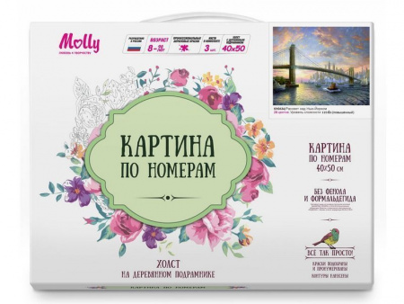 Фото Картина по номерам 40х50 Рассвет над Нью-Йорком (28 цветов) | Инномарт