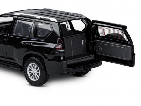 Фото Машина "АВТОПАНОРАМА" Land Cruiser Prado, 1/24, черный, свет, звук, в/к 24,5х12,5х10,5 см | Инномарт