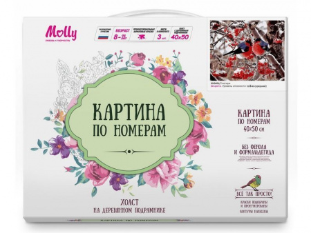 Фото Картина по номерам 40х50 Снегири (24 цвета) №2 | Инномарт