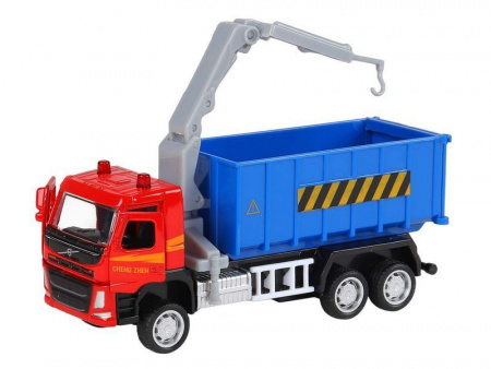 Фото Машина "АВТОПАНОРАМА" VOLVO FM "Мусоровоз", синий, 1/72, инерция, в/к 17,5*13*6,5 см | Инномарт
