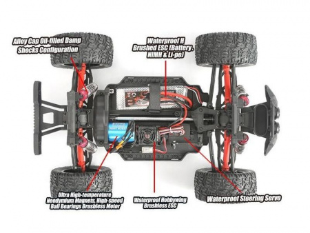 Фото Радиоуправляемый монстр Remo Hobby MMAX Brushless (синий) 4WD 2.4G 1/10 RTR | Инномарт
