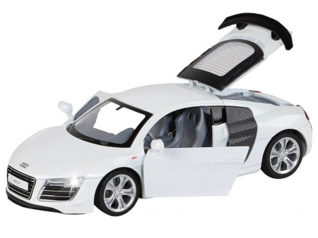 Фото Машина "АВТОПАНОРАМА" Audi R8 GT, белый, 1/32, свет, звук, инерция, в/к 17,5*13,5*9 см | Инномарт