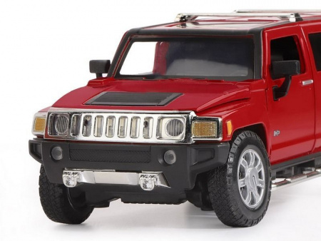 Фото Машина "АВТОПАНОРАМА" Hummer H3, красный, 1/24, свет, звук, в/к 24,5*12,5*10,5 см | Инномарт