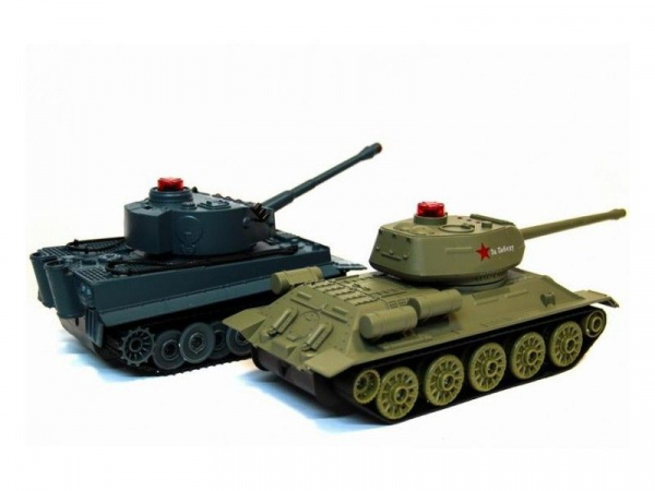 Р/У танковый бой Huan Qi Т-34 и Tiger 1:32 2.4G (два танка, з/у, акк) | Инномарт