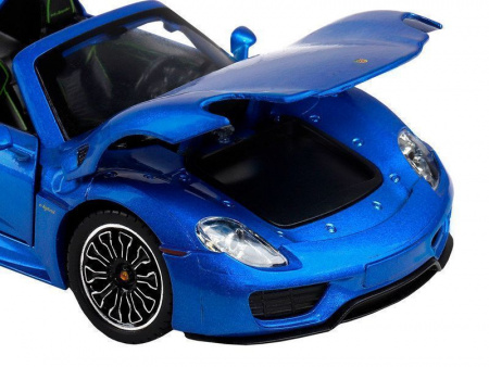 Фото Машина "АВТОПАНОРАМА" Porsche 918 Spyder, 1/24, синий, свет, звук, в/к 24,5х12,5х10,5 см | Инномарт