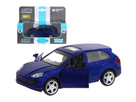 Фото Машина "АВТОПАНОРАМА" Porsche Cayenne S, синий перламутр, 1/43, инерция, в/к 17,5*12,5*6,5 см | Инномарт