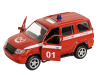 Машина "АВТОПАНОРАМА" "Пожарная служба", красный, 1/50, инерция, в/к 12*7*5,5 см